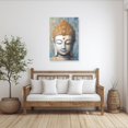 thumbnail image 4 of Buddha Zen Canvas Wall Art Mandala Flower Picture Gold Foil Buddha Statue Painting Print Modern Artwork Living Room Decor Frame (Buddha - 3, 12x18inch (30x45cm)), 4 of 6