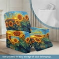 thumbnail image 3 of Xoenoiee Sunflower Pattern Recliner Chair Cover Stretch Sofa Slipcover Sofa Cover 4-Pieces Furniture Protector Couch Cover with Elastic Bottom, 3 of 7