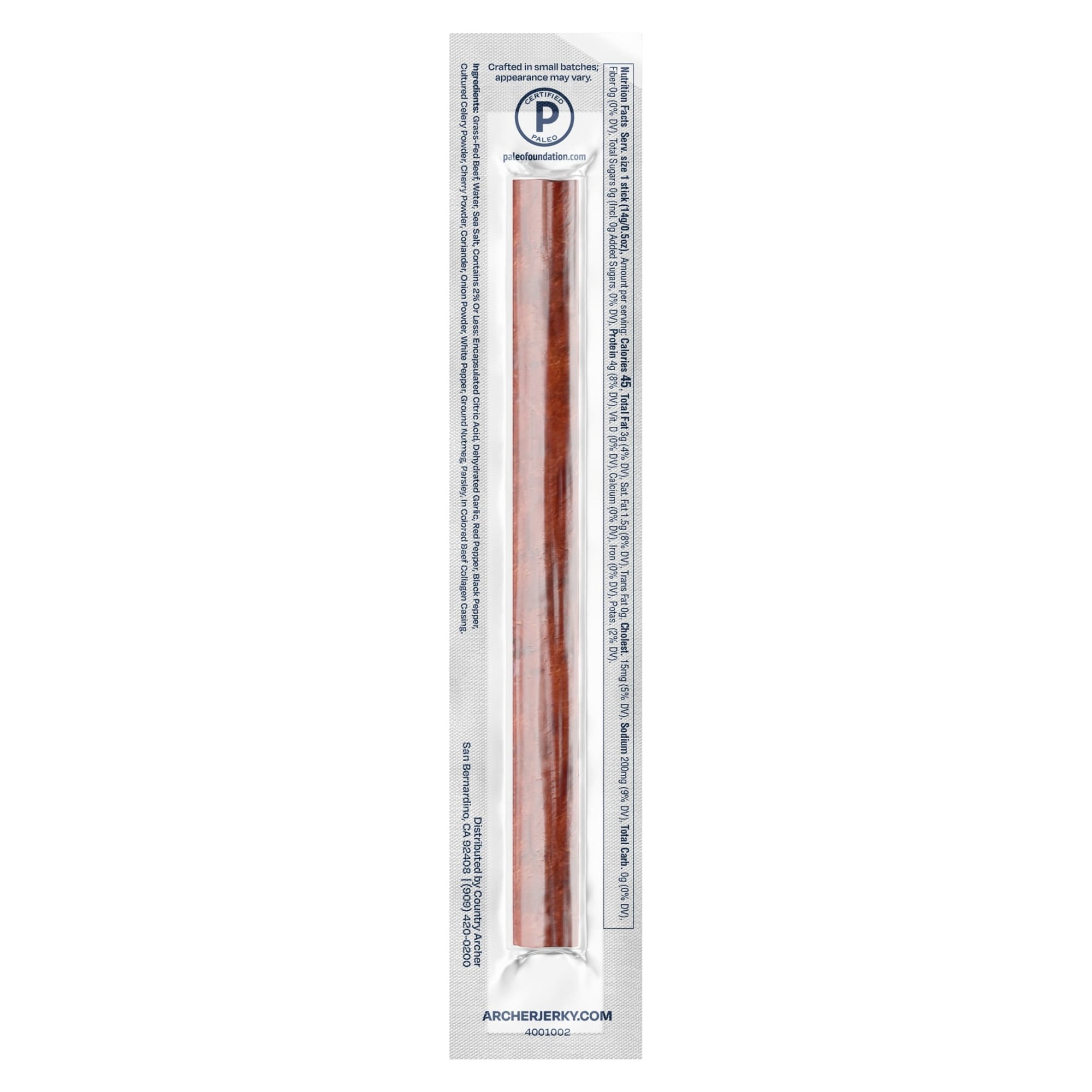 (6 pack) Archer Original Beef Mini Jerky Sticks, 4g Protein, Zero Sugar, 0.5 oz, 16 Count