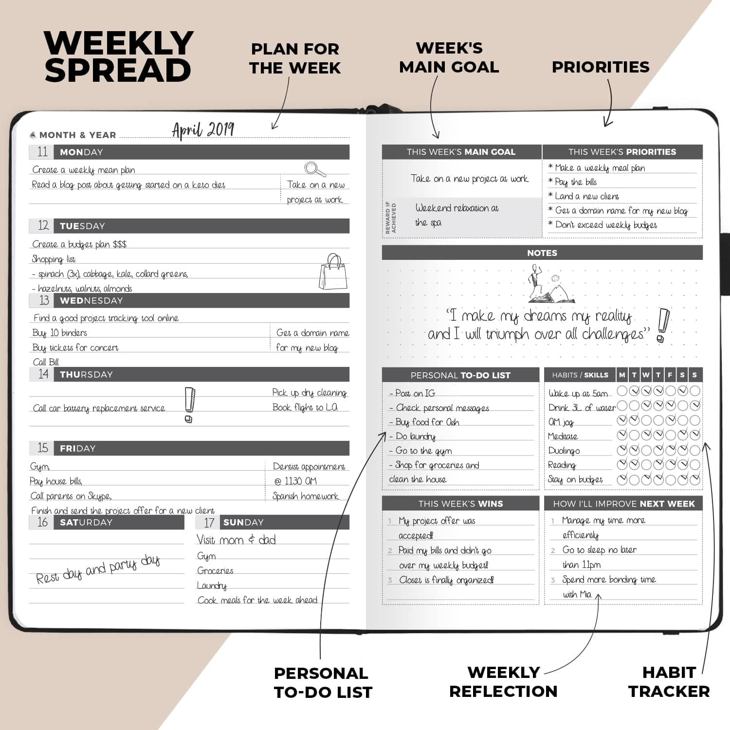 Clever Fox Undated Weekly Planner