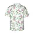 thumbnail image 3 of Daiia Lilies Flowers Hawaiian Shirt for Men Gentle Cotton Regular Short Sleeve Casual-Small, 3 of 9
