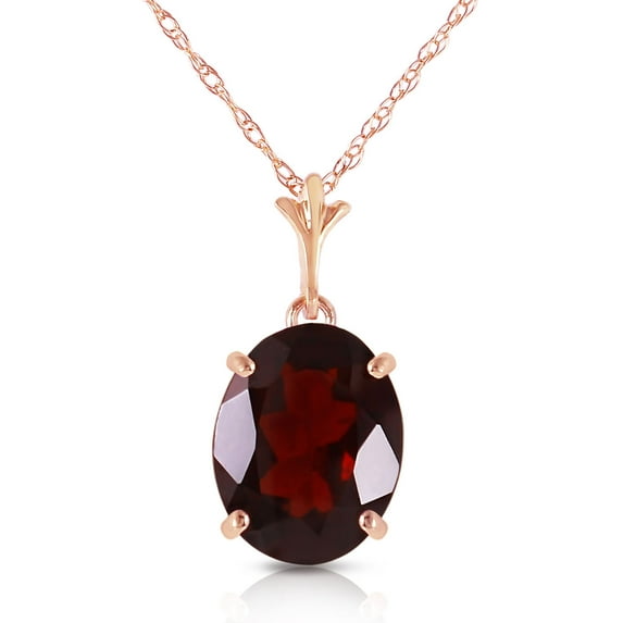 Galaxy Gold 14k 16" Rose Gold Necklace with Natural Garnet