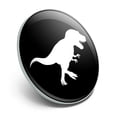 thumbnail image 2 of Dinosaur Tyrannosaurus Rex Black White Metal 1.1" Tie Tack Hat Lapel Pin Pinback, 2 of 5
