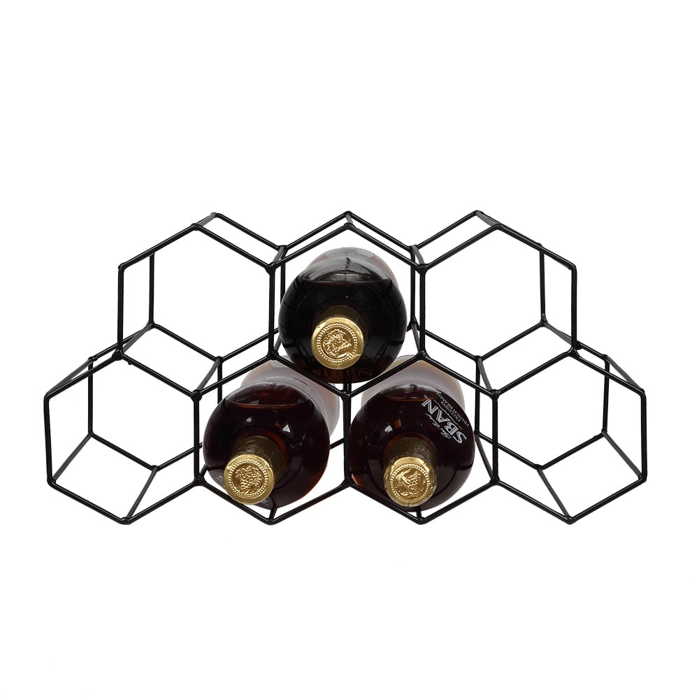 Kepooman 9 Bottle Modern Countertop Metal Wine Rack for Tabletop Counter, Black Kepooman 9 Bottle Modern Countertop Metal Wine Rack for Tabletop Counter, Black