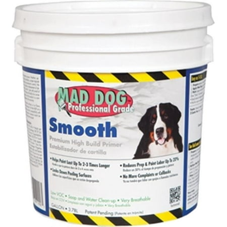 mad dog paint products mdpsm100 1 gallon smooth high build exterior primer - light