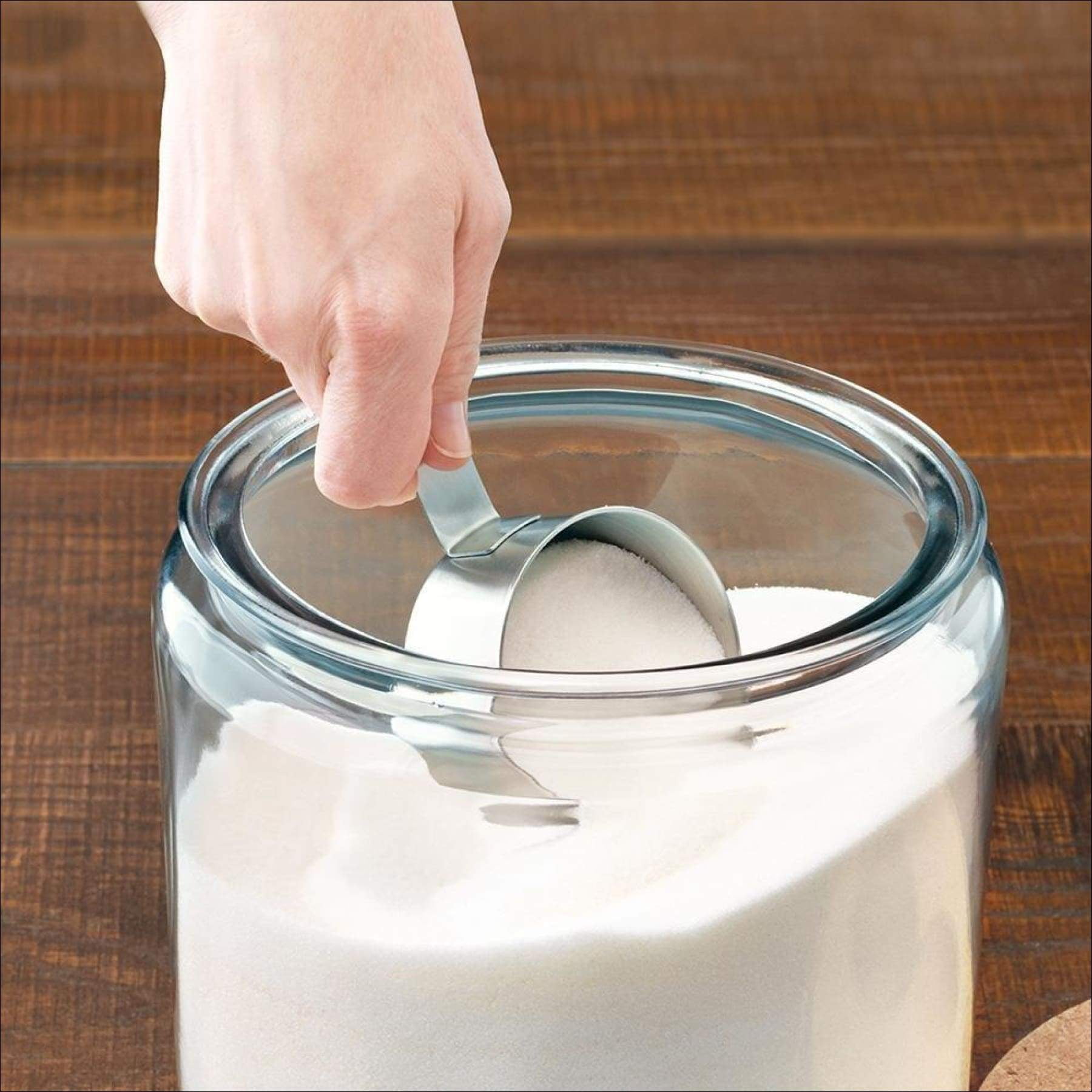 Anchor Hocking Montana Glass Jar with Fresh Sealed Lid 2.5 Ga... Brushed Metal
