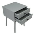thumbnail image 6 of Leptis Mid-Century 2-Drawer Solid Wood Side Table, Gray, 6 of 9