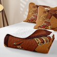 thumbnail image 4 of Castle Fairy Vintage Crystal High Heels Twin Quilt Set,Retro Aesthetics Twin Coverlet Set,Brown Gold, 4 of 7