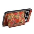 thumbnail image 3 of for Google Pixel 7 Pro Luxury Premium PU Leather + TPU Case with 3 Card Slots, Kickstand Back Case Floral Pattern Skin-Friendly Shock-resistance Cover for Google Pixel 7 Pro, Summer, 3 of 6