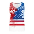 thumbnail image 3 of Ribbed July 4th Tank Tops for Women V Neck Independence Day Patriotic Sleeveless Tops Festival Trendy Outfits Sky Blue, 2XL, 3 of 5