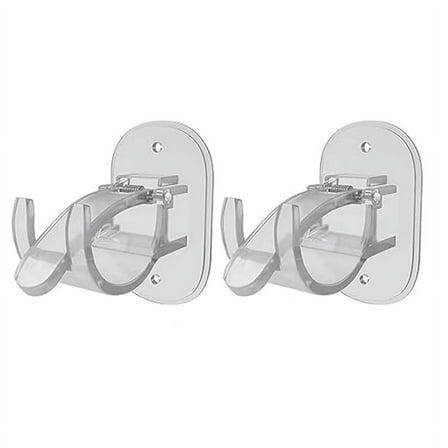 4PCS Curtain Rod Brackets No Drilling Holders Self Adhesive Hooks Nail Free Adjustable,B