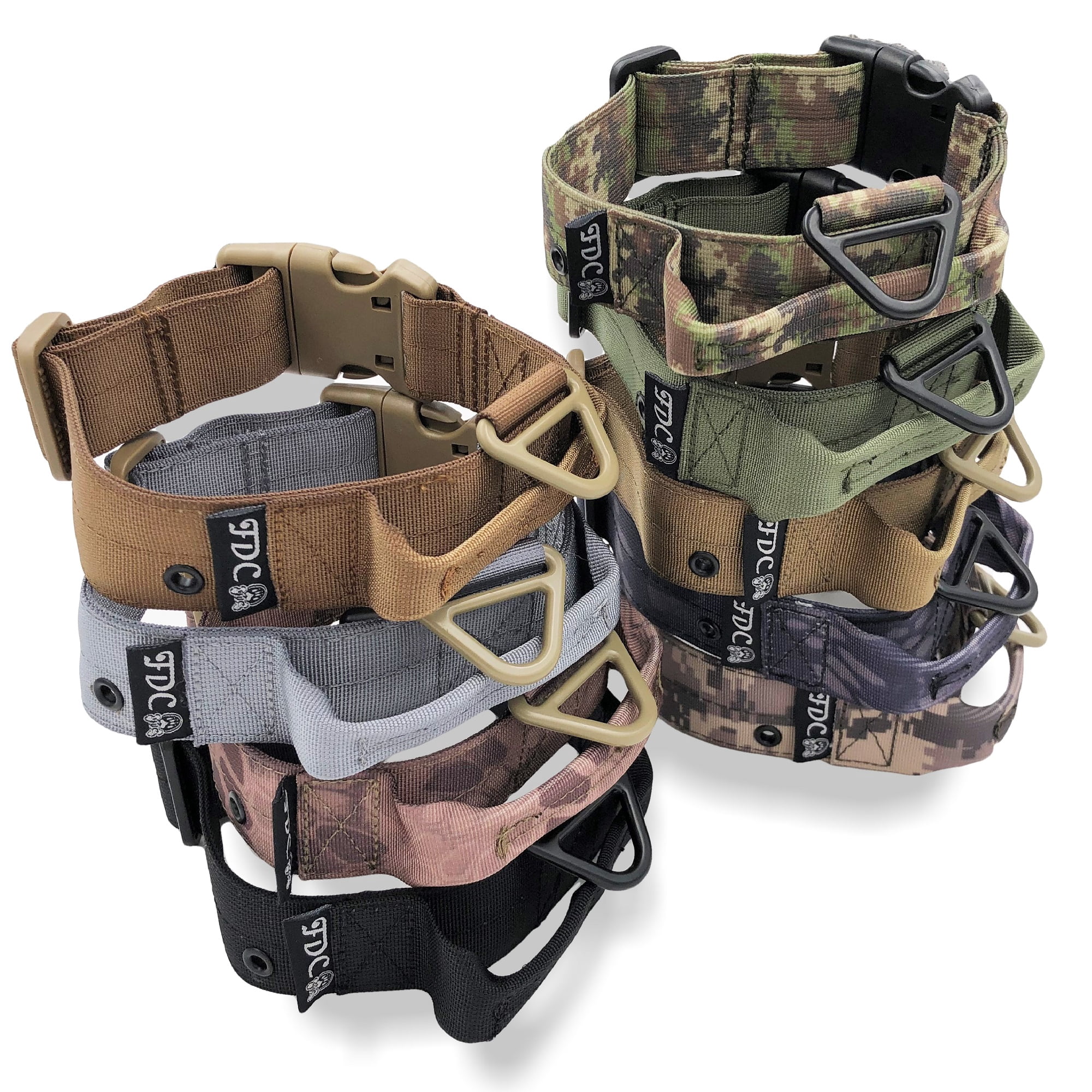 HEAVY DUTY Dog Tactical Collar with Handle 1.5in Width Training Military Army TAG Hole Medium Large Dog