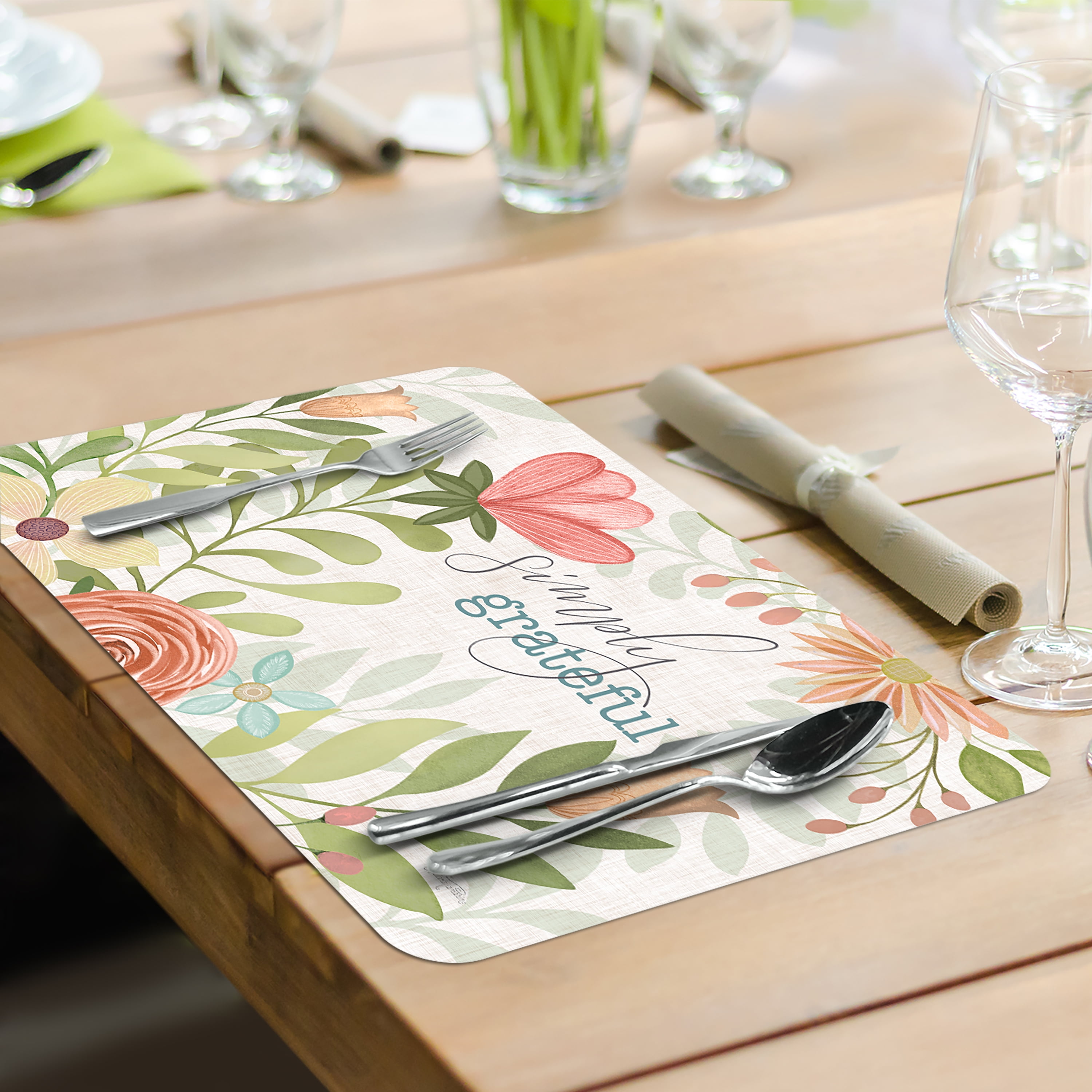 Conimar Simply Grateful Reversible Flexible Plastic Placemat