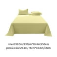 thumbnail image 3 of 3-Piece Washed Cotton Bed Sheet Set - Solid Color Waffle Weave Pattern, 230x250cm (90.5x98.4 Inches) Includes 1 Flat Sheet & 2 Pillowcases, Soft Breathable Bedding for All Seasons, 3 of 6