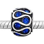 - Buckets of Beads Rhinestone Swirls Charm Bead, Blue