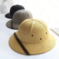 thumbnail image 4 of Parent-child Summer Straw Helmet Pith Sun Hats For Child Women Vietnam War Army Dome Hat Safari Jungle Miners British Cap, 4 of 22