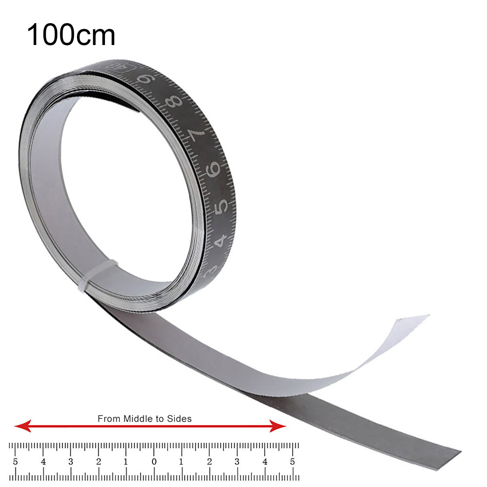 Self-Adhesive Stainless Steel Measure Tape Ruler for Carpentry Workbench Utility 