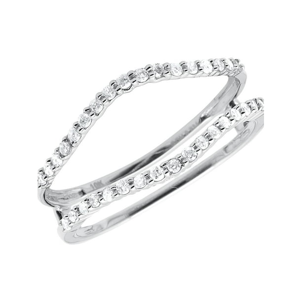 Jewelry Unlimited 14K White Gold Diamond Guard Wedding Engagement