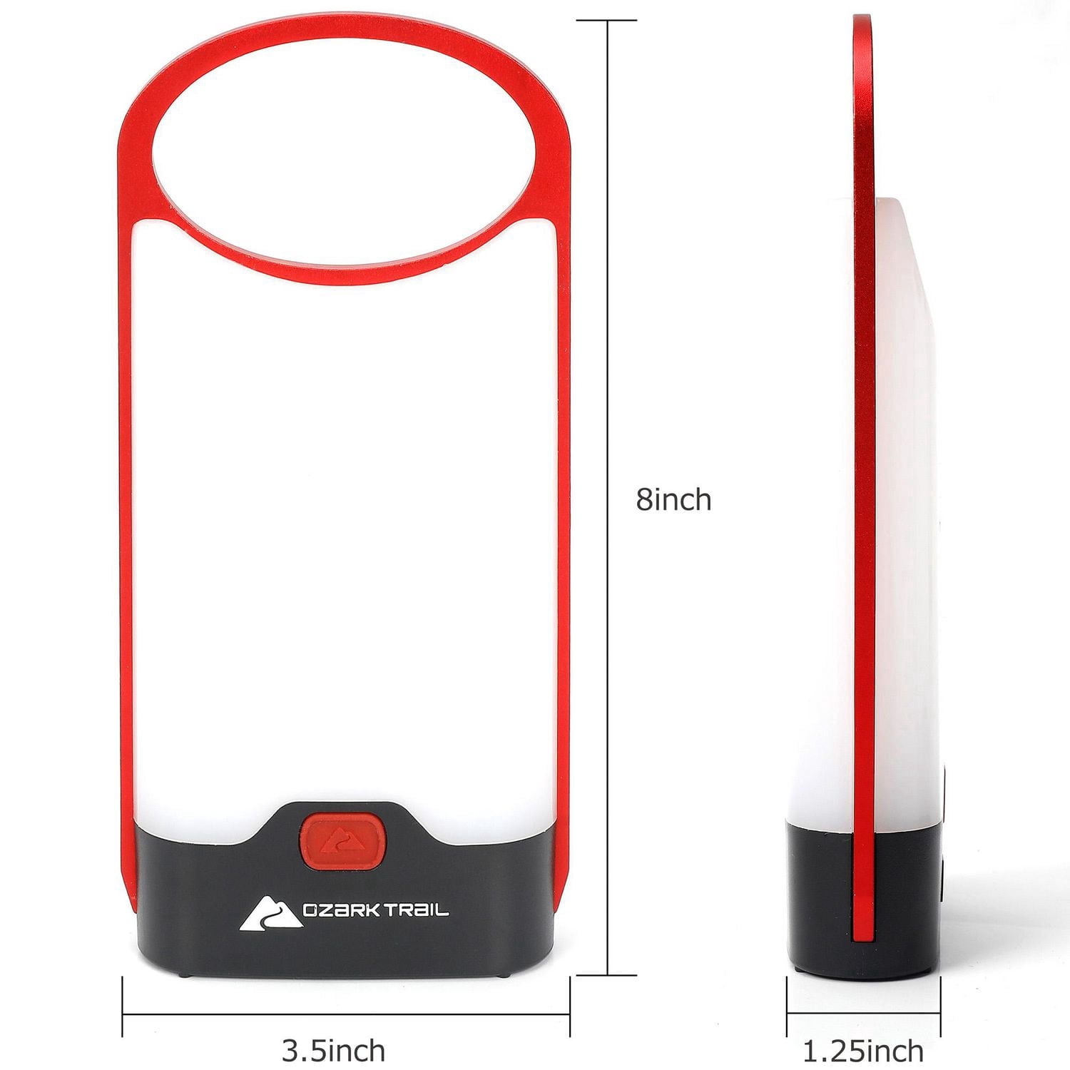 Ozark Trail 160 Lumen LED Aluminum Thin Frame Battery Lanterns Red