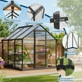 thumbnail image 4 of Greenhouse for Outdoors, 6ft x 6ft Polycarbonate Greenhouse with Lockable Hinged Door and Roof Vent, Aluminum Large Walk-in Greenhouse for Outside Garden Backyard, Black, 4 of 8