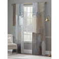 thumbnail image 4 of Blue Grey Art Sheer Curtains 96 Inch Length 2 Panels Set, Vintage Painting Abstract Retro Art Voile Window Treatment Semi Sheer Long Curtains Drapes for Bedroom/Living Room/Kitchen 52"x96"x2, 4 of 7
