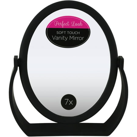 Swissco Soft Touch Oval Standing Mirror 1X/7X in Black