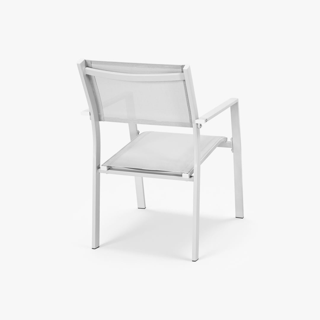 2-Piece Patio Stackable Dining Chairs with Textilene, Warm Gray