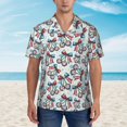 thumbnail image 2 of Pofeuu Disco Ball Cherry With Bow Print Hawaiian Shirt for Men Sleeves Casual Button Down Summer Beach Dress Shirts T-Shirts,X-Large, 2 of 7
