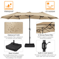 thumbnail image 6 of Alden Design 15 ft Patio Parasol Twin-size Large Umbrella 3-Layer, Tan, 6 of 12
