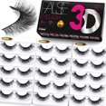 thumbnail image 1 of Eliace Pestañas postizas Aspecto natural Pestañas de ojo de gato Tiras tenues Pestañas de visón 3D 13MM 15 pares de pestañas postizas Pestañas de zorro aladas esponjosas de imitación Banda suave y del, 1 of 5