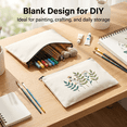thumbnail image 3 of Blank Pencil CasesCosmetic Bags - Multi-Purpose Canvas Pencil Pouch with Sturdy Zipper, Cosmetic Bag Travel Toiletry Bag for DIY craft design packages Beige-10 Pcs, 3 of 6