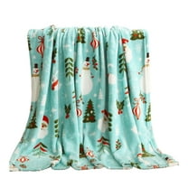 JeashCHAT Christmas Throw Blanket, Christmas Tree Snowman Santa Claus Flannel Blanket, Soft Warm Christmas Blanket for Couch Sofa Chair, Christmas Decorations Gifts, 27.56" x 39.37"