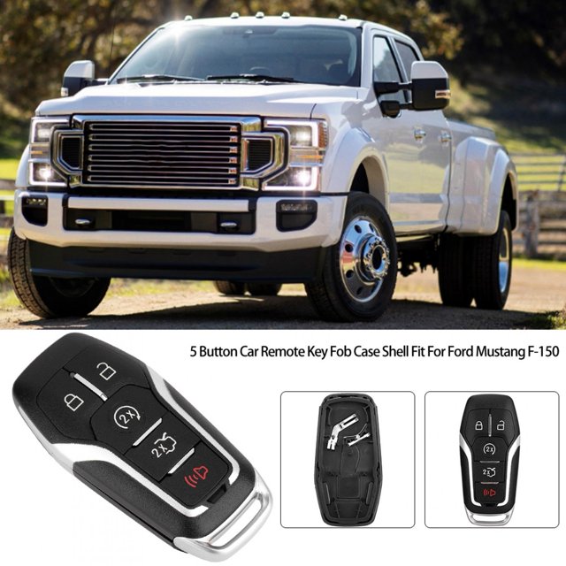 Senyar Estuche para Llavero, 5 Botones ABS sin Llave para Coche Mando a Distancia para Llavero Shell Fit para F150 para Control para Ford Lobo Platinum EOTVIA NO