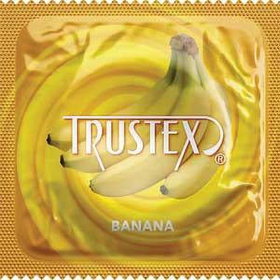 Trustex Banana Brass Lunamax Pocket Case, Premium Flavored Lubricated Latex Condoms-12 Count