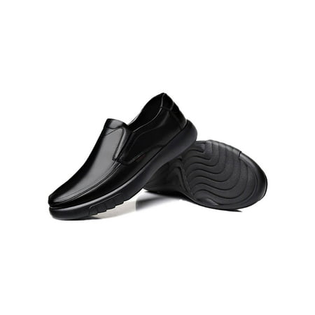 

Woobling Men Flats Comfort Work Shoes Lightweight Loafers Sport Waling Loafer Breathable Casual Shoe Slip On Slip-Resistant Black 7.5