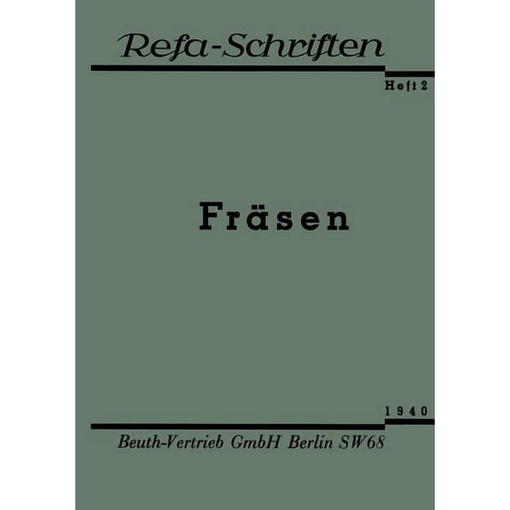 Refa-Schriften Fräsen, Book 2, (Paperback)