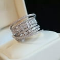 thumbnail image 2 of K-KED Women Elegant 925 Silver Rings Cubic Zirconia Delicate Jewelry Wedding Gifts Size 6-10-#1-10, 2 of 3