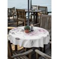 thumbnail image 3 of Outdoor Tablecloth with Umbrella Hole Zipper Pink Chic Floral Round Tablecloth 60" Waterproof Outside Table Cloth Spring Flower Garden Farmhouse Patio Table Cover Tablecloths for Picnic Party, 3 of 8