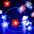 thumbnail image 6 of Ranliy 4Th of July Light, Red White Blue Led Star String Lights, 9.8Ft Patriotic Decorations with Remote Control, Independence Day Lights for Indoor/Outdoor, Memorial Day, Veterans Day, 6 of 8