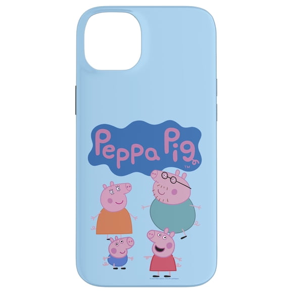 Funda de teléfono con el logotipo de la familia Peppa Pig para iPhone 14 Plus
