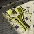 thumbnail image 3 of Lerpwige Bathing Suit for Women Halter Ring Linked Tie Side Bikini Sets Two Piece Swimsuit, 3 of 5