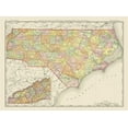 thumbnail image 2 of Rand McNally 18x14 Gold Ornate Wood Framed with Double Matting Museum Art Print Titled - North Carolina - Rand McNally 1897, 2 of 4