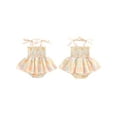 thumbnail image 3 of Baby Girls Romper Dress, Tie-up Sleeveless Flower Print Bodysuits Summer Clothes, 3 of 10