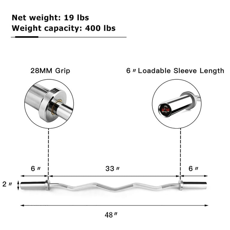 Ez curl bar 28mm cheap