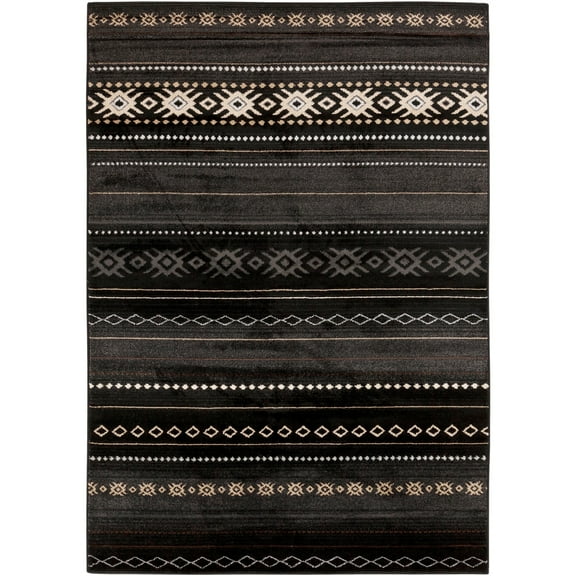 Livabliss Paramount Rustic Area Rug,5'3" x 7'9",Black