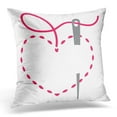 thumbnail image 1 of BOSDECO Housse de Coussin Rouge en Forme de Cœur avec Aiguille Fil Blanc 18x18 Pouces, 1 of 1