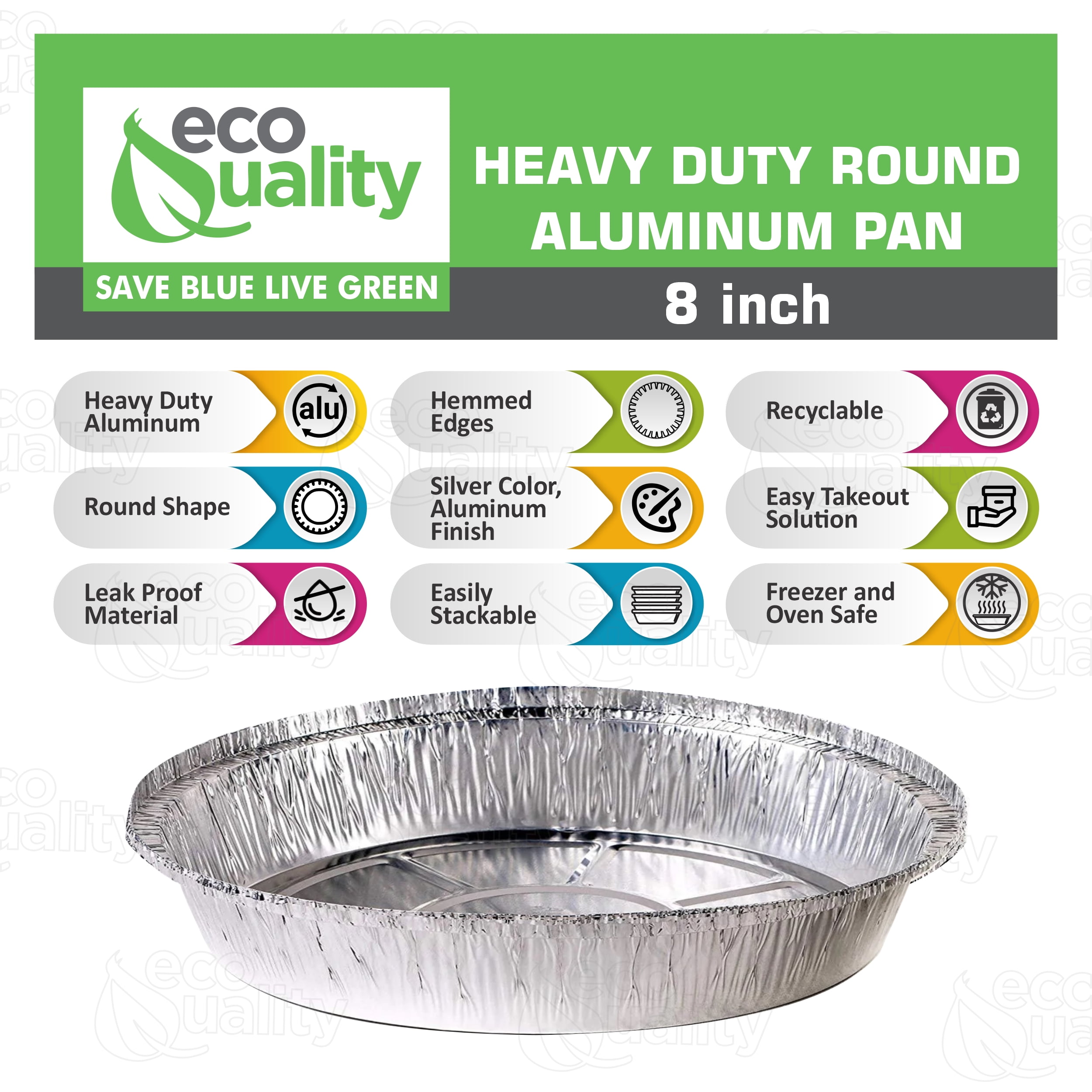10pcs 8 Inches Round Aluminum Pans - Disposable Aluminum Foil Cake Trays -  Freezer & Oven Safe - For Baking, Cooking, Storage & Reheating