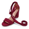 thumbnail image 3 of Dellytop Womens Lace Up Chunky Ankle Strappy Pumps High Heels Sandals, 3 of 5