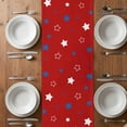 thumbnail image 6 of Independence Day Table Runner - 108 Inch Long, Kitchen Dining Table Runner Dresser Scarves, 4th of July Red Striped Stars Patriotic Farmhouse Decor for Coffee Tables Wedding Party Banquet, 6 of 8