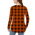 thumbnail image 5 of OVBMPZD Orange Girl Kid Shirts Lightweight Tunic Long Sleeve Crewneck Checkered Pullover Side Split Blouses Tops for Girls Size 4 Years, 5 of 6